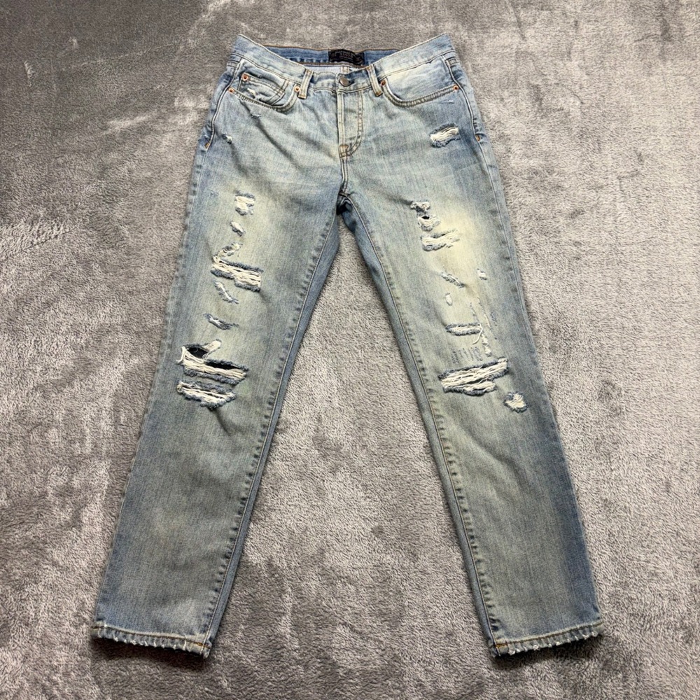 Zara Distressed Jeans Women Size 4 Light Blue Good Button‎ Fly Z1975 Heritage